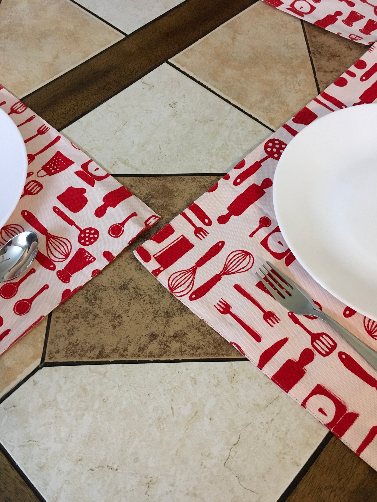 Cutlery print lunch mat (Set of 4)